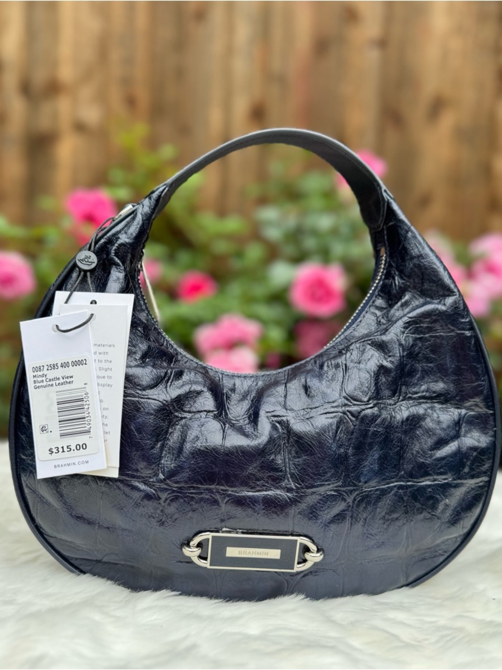 NWT Brahmin Mindy Blue Castle View Purse